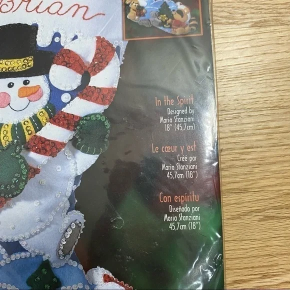 Vintage Bucilla Felt Stocking Craft Kit NWT Snowman Personalized Christmas 84594